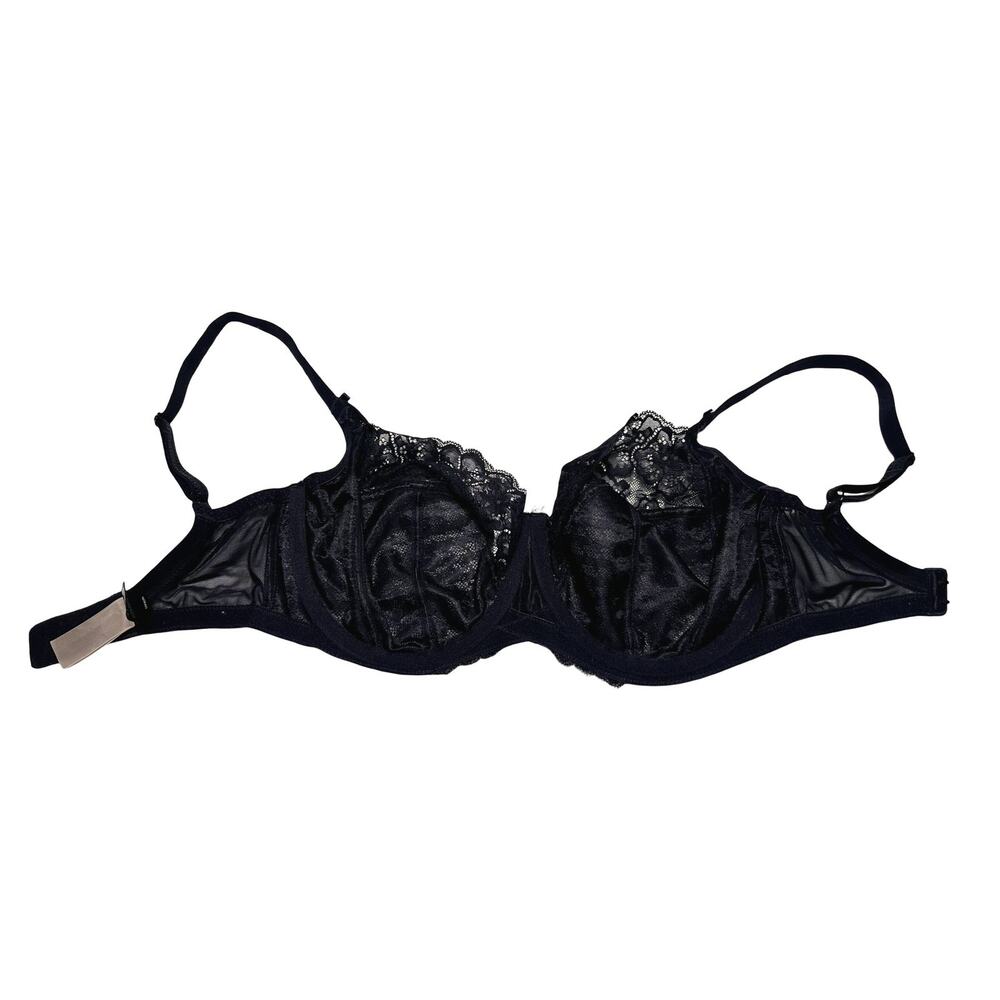Panache Black Lace Full Coverage Un-padded Bra UK/US 30G - Picture 8 of 12